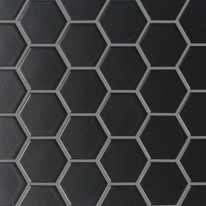 Classica Hexagon Black Matt Mosaic 295x256