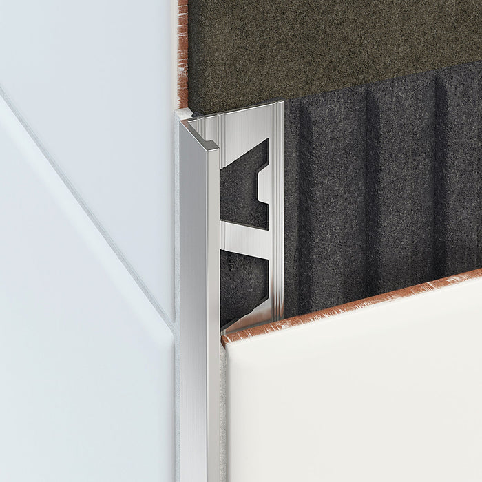 L-Angle Aluminum 2500mm Tile Trim - Satin Silver
