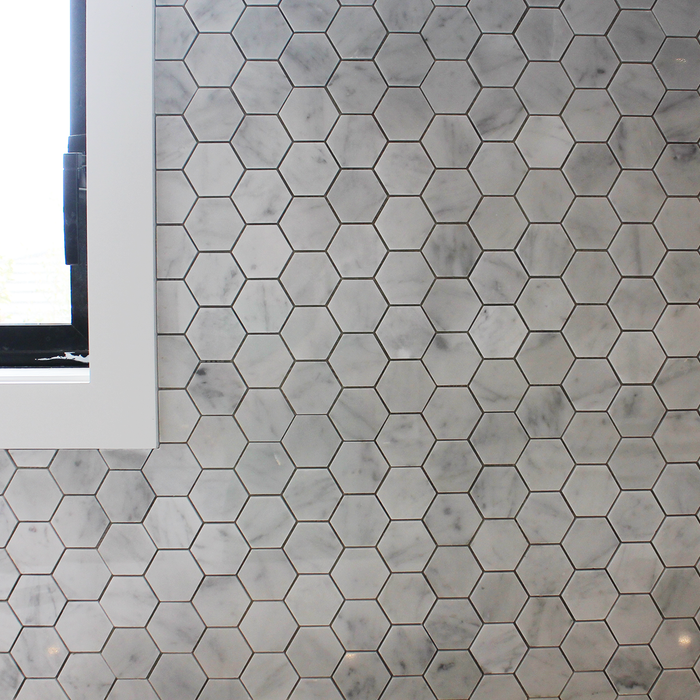 Stoneage Hexagon Carrara Mosaic