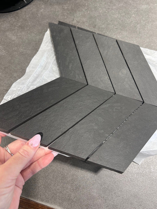 Vantablack Slate Chevron Mosaic