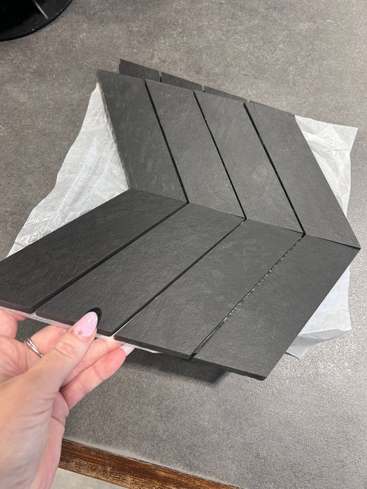 Vantablack Slate Chevron Mosaic