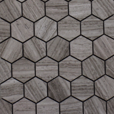 Whitewood Hexagon Polished Mosaic 298x302