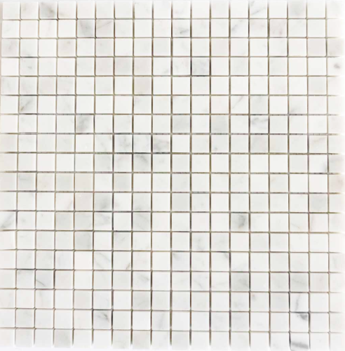 Square (15mm) Carrara Polished Mosaic 296x296